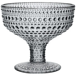 Iittala Kastehelmi Footed Bowl, H10cm, Grey Grey